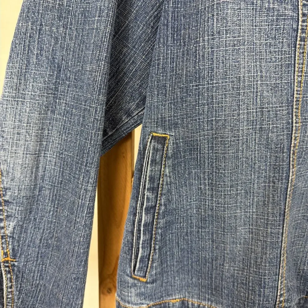 Vintage Y2K Coldwater Creek Denim Trucker Jacket #1207 Size XL